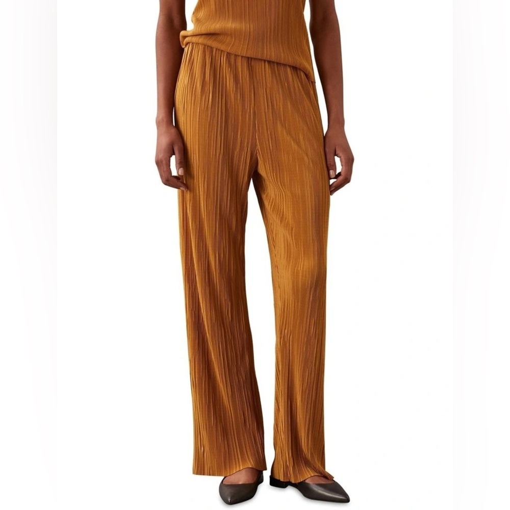 Calvin Klein Women Plisse Pull On Pant in blue color size XL NWT